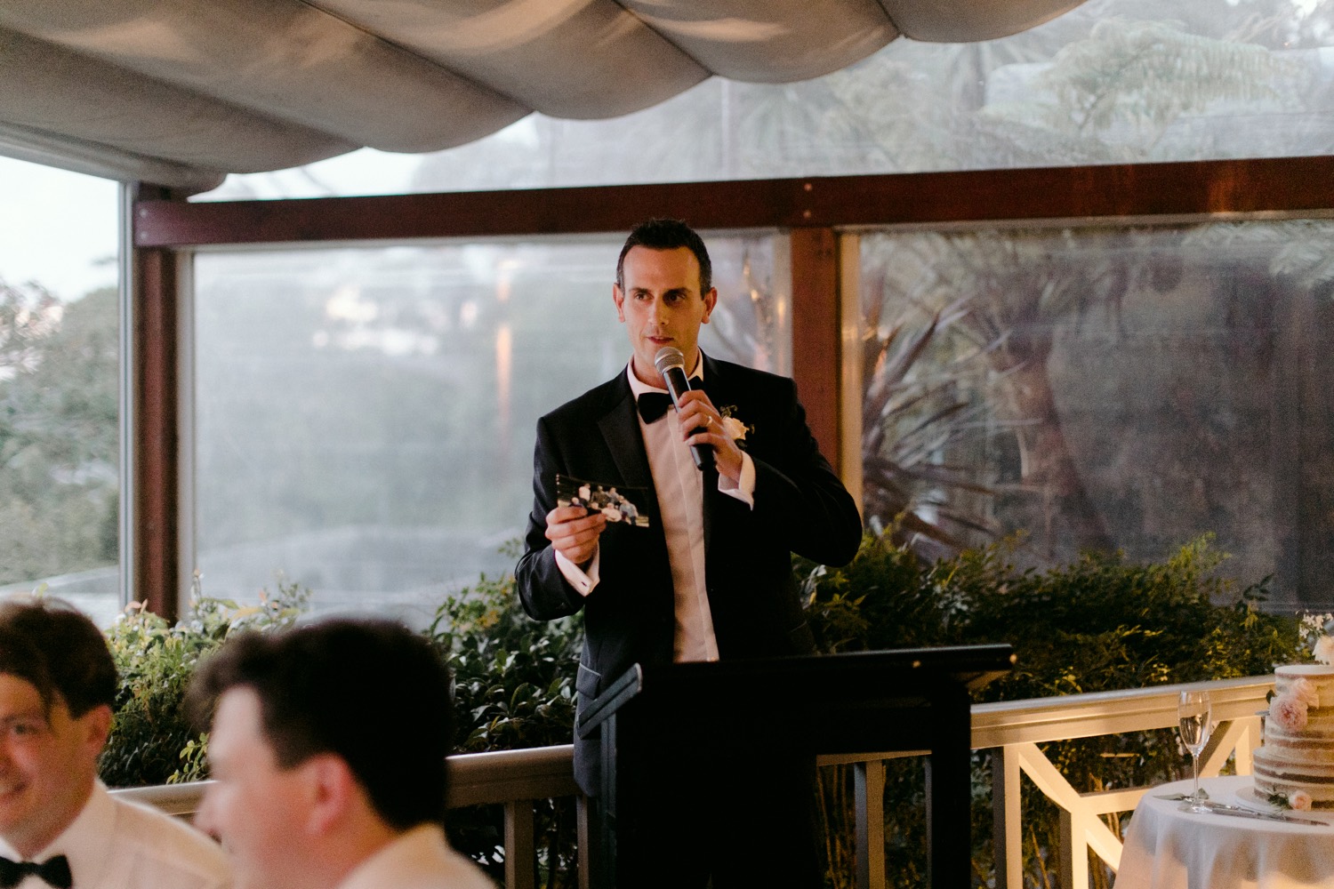 groomsman delivering wedding speech