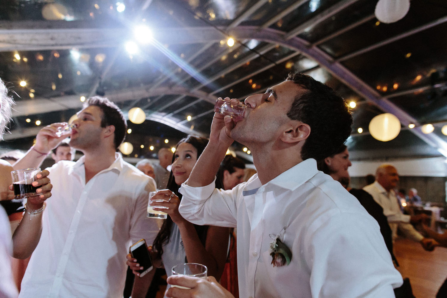 wedding guests do alcohol shots